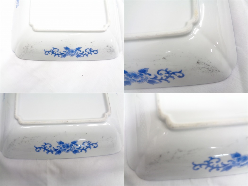 11034A 錦古伊万里 大盛鉢 色絵 陶〇窯 幅(約)21.5×28.5㎝ 高さ(約)4㎝ 長期保管品_10