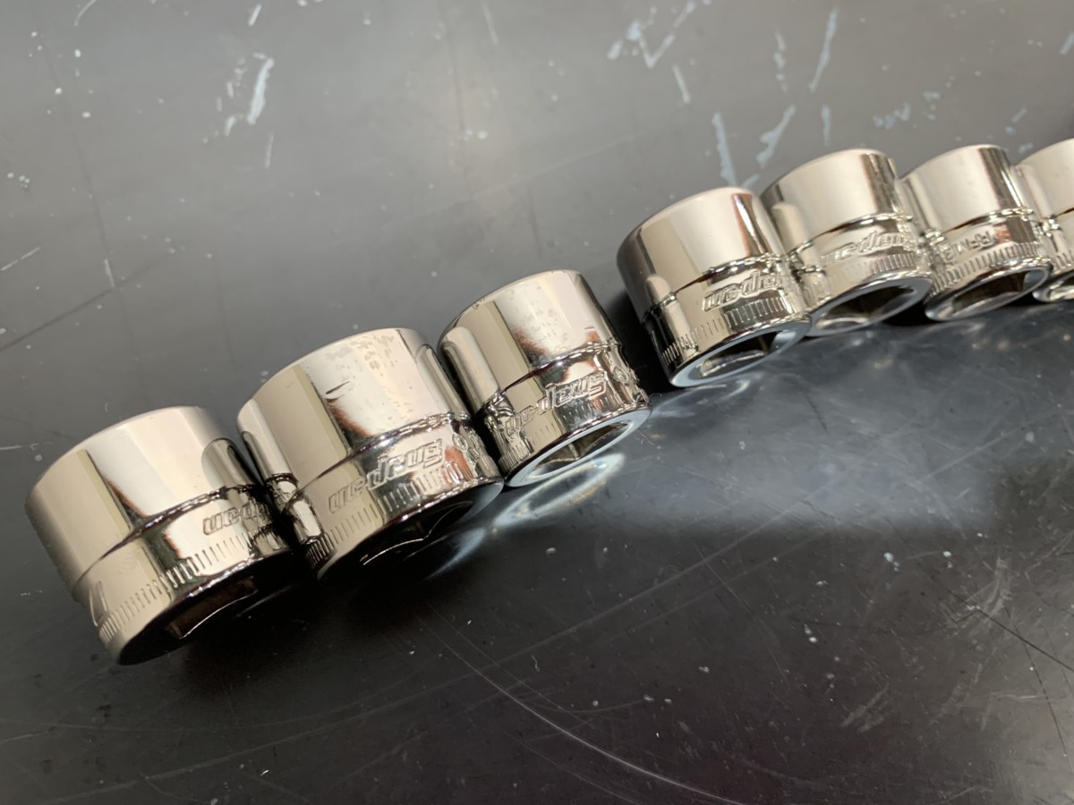 snap-on スナップオン 3/8 9.5sq ロープロファイルラチェットソケットセット RAF80 ソケットサイズ 8~18mm ハンドツール 薄型 ss1121-3