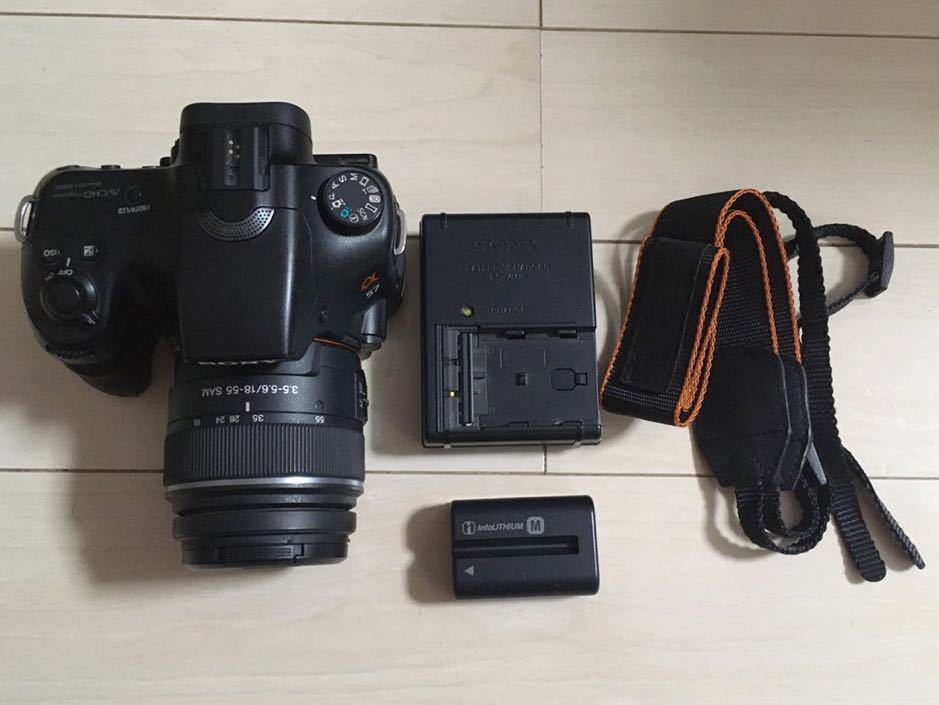 SONY α57 デジタル一眼レフ 本体 レンズセット SONY α57 SLT-A57 レンズキット 本体 初期化 純正チャージャー付き