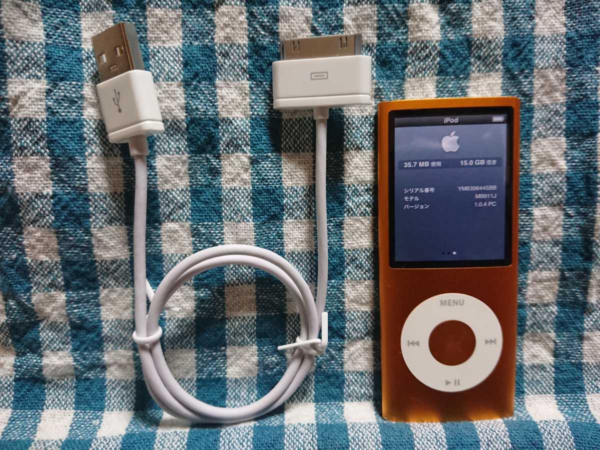 バッテリー交換済】iPod nano 第4世代 16G MB911J オレンジ A1285