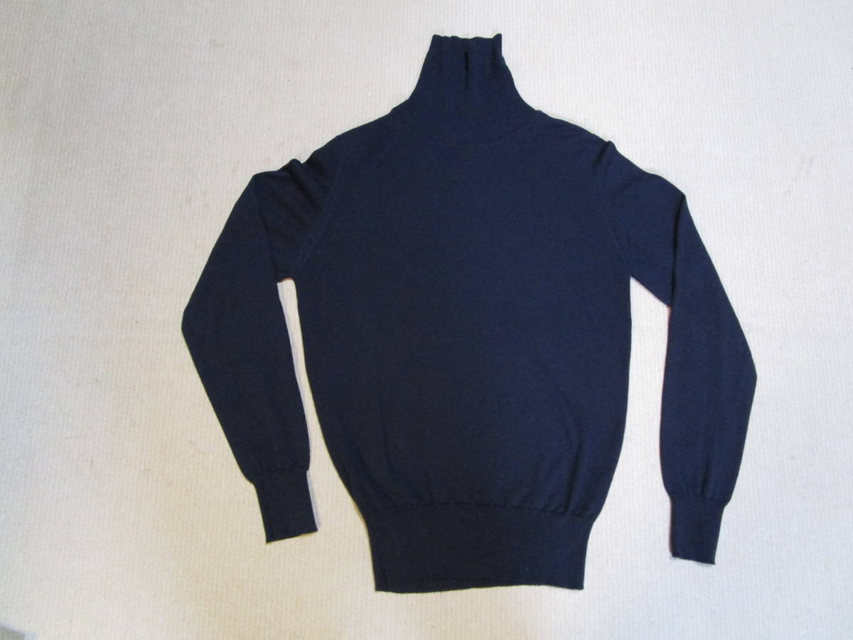 【高品質，定番】 超特価 英国製 BEAMS購入 JOHN SMEDLEY ジョン スメドレー メンズ ウール ニット タートルネック セーター ネイビー 紺 無地 size S(セーター)｜売買されたオークション情報、yahooの商品情報をアー 男性用