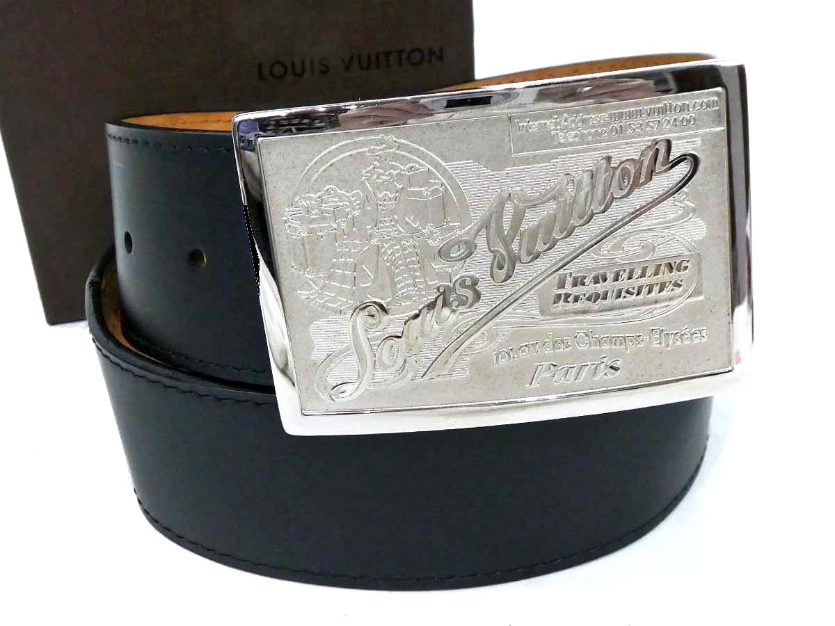 ルイヴィトン LVモノグラムレザーベルト 85/34 LOUIS VUITTON ルイ