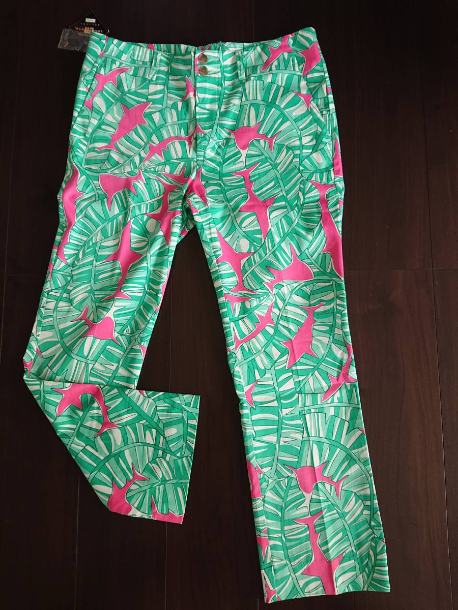 [即決] LOUDMOUTH ラウドマウス ロングパンツ(新品)サイズ34 ゴルフウェア 無地のポロシャツに 着替えをキャディーバッグに ルコックよりも