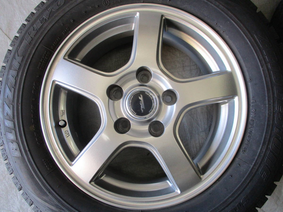 ○○2012-43LL TOPRUN+BLIZZAK REVO GZ 195/65R15 8分山 バリ山 4本 
