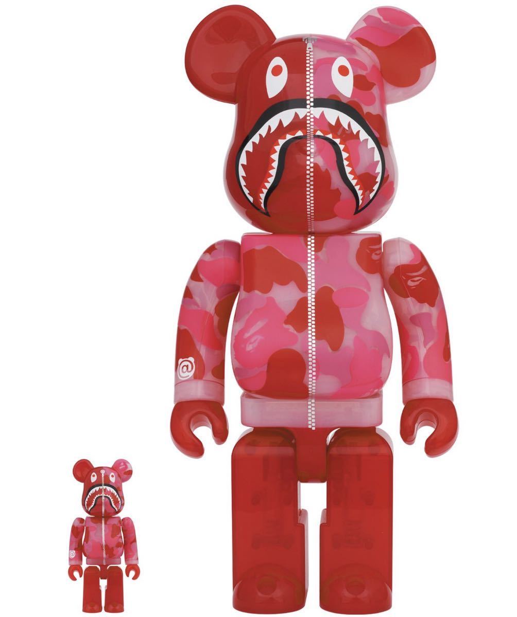 BE@RBRICK 100&400% BAPE CLEAR CAMO SHARK