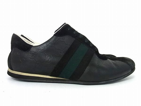 1円 □美品□ GUCCI グッチ 138169 GG柄 レザー×スエード 