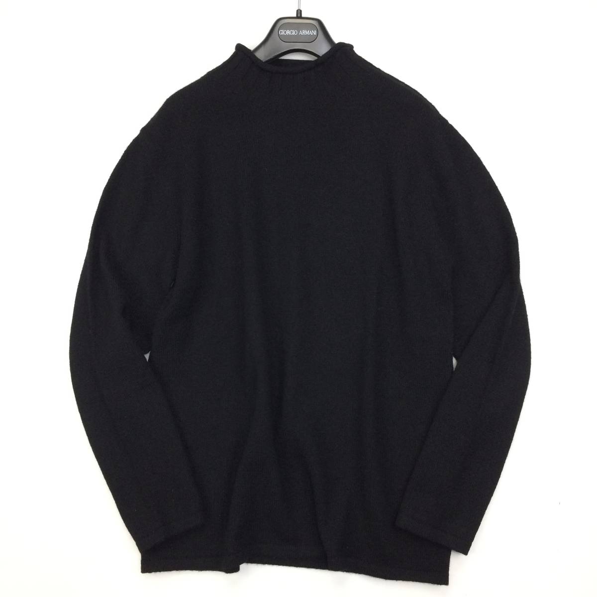 【GIORGIO ARMANI/ジョルジオ アルマーニ】リッチな大人の（オールカシミヤ）高密度編み！オーバーデザイン ハイネック カシミヤセーター