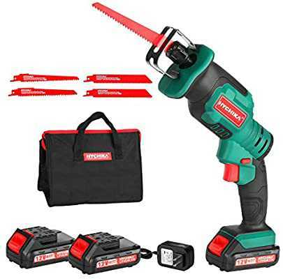 新品未開封☆HYCHIKA 充電式レシプロソー☆12V電動のこぎり 2個2.0Ahバッテリ 無段変速ストローク長13.8mm4本替刃 電気ノコギリ 切断機