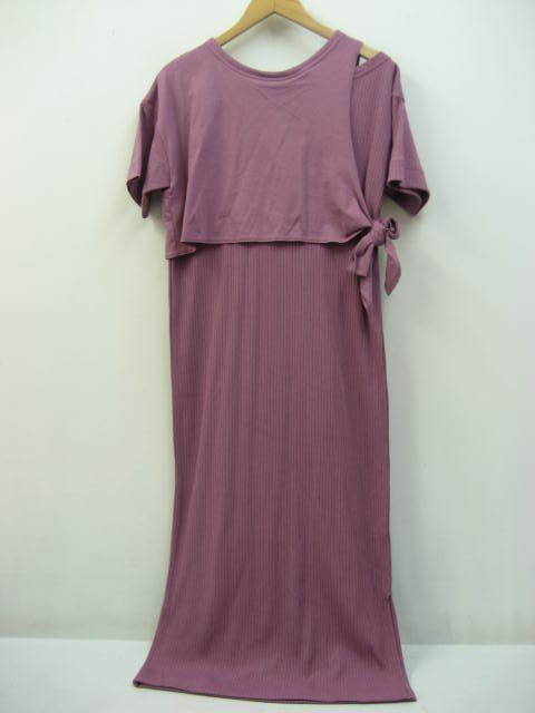 定価43円 Azul By Moussy アズールバイマウジー ロング ワンピース 半袖 レイヤード 肩出し リブ 片側スリット 紫 パープル M ワンピース ロング 売買されたオークション情報 Yahooの商品情報をアーカイブ公開 オークファン Aucfan Com