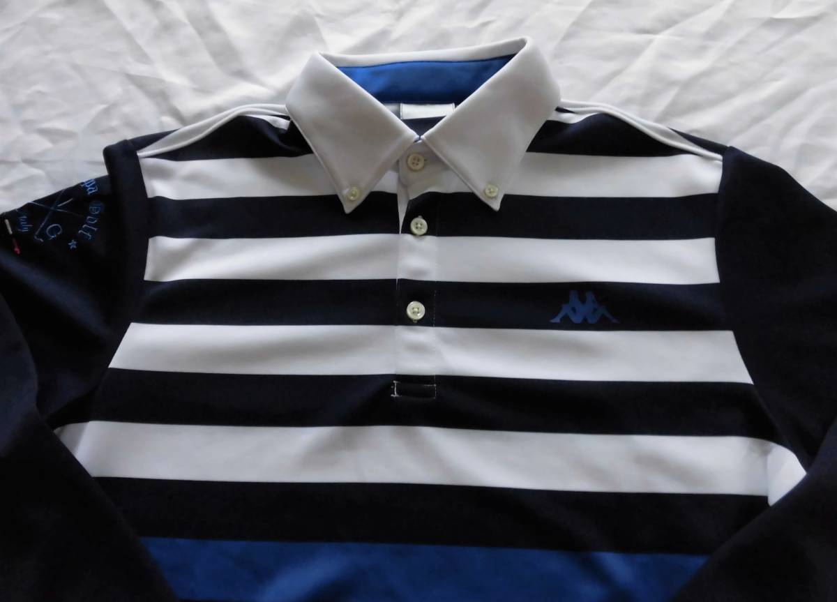 新品未使用　Kappa　カッパゴルフ 高機能長袖ボタンダウンポロシャツ 品番KC712LS21　カラーNV/WT/BL サイズM 定価16.500円税込_2