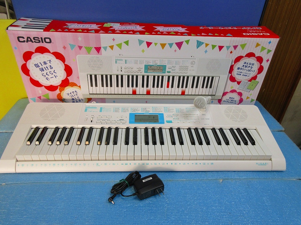 A62 CASIO カシオ 電子キーボード LK-128 マイク付 光ナビゲーション