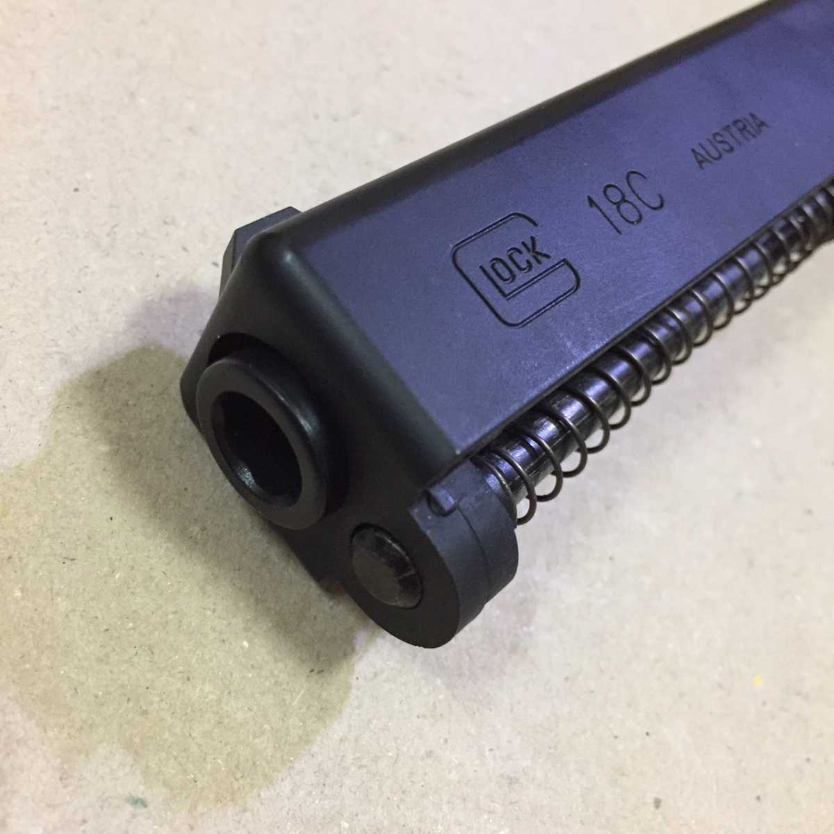 グロック18C 東京マルイ | - G18C ガスブローバック・フルオート 純正スライド ノッチ削れ防止プレート付 美品 ガスブローバック 東京マルイ] GBB スライドHW 対応 ガスガン エアガンレビュー