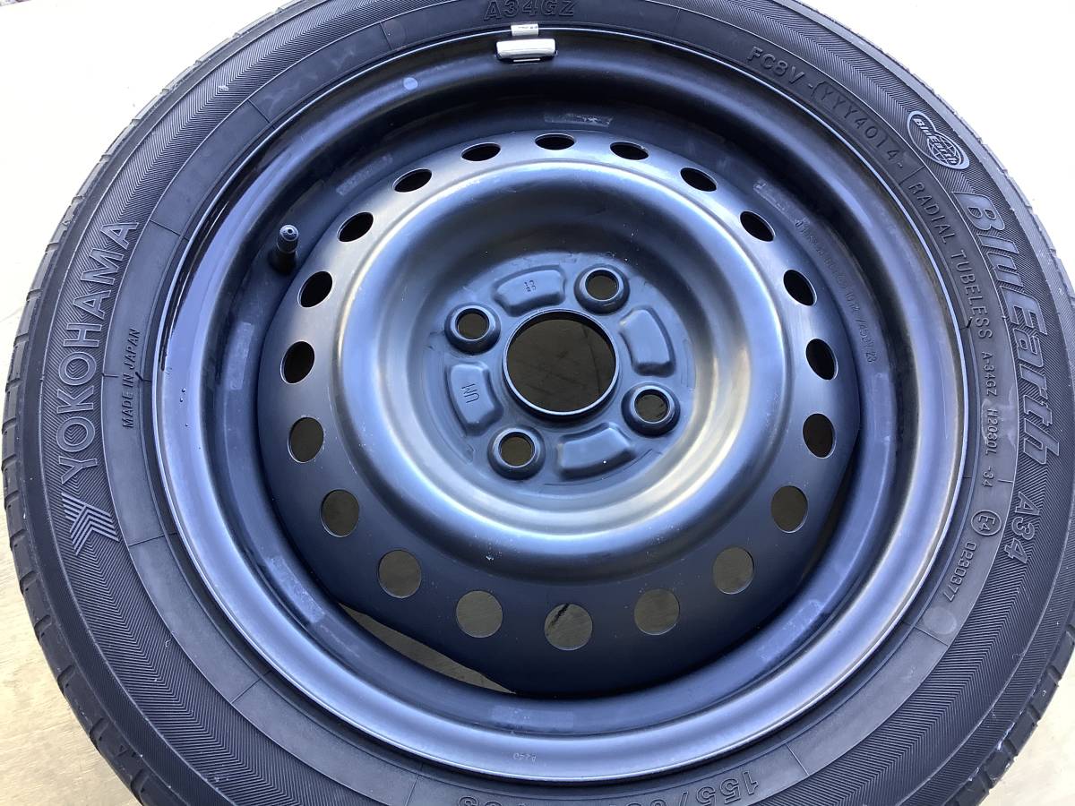ダイハツ タント　LA600S 14インチ バリ山純正アルミホイール付夏タイヤ NJ4598 ☆ダイハツ／タント／LA600S ▽ホイール付きタイヤ（ラジアル