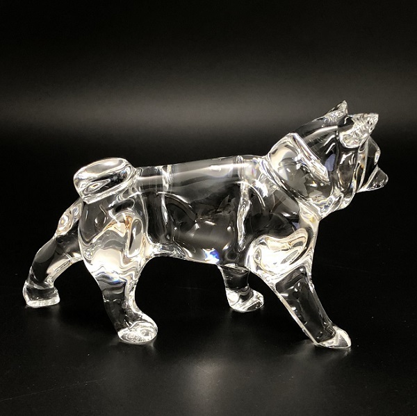 フィギュリン バカラ クリスタル 大型犬 犬 Baccarat 干支 置物 - 美品
