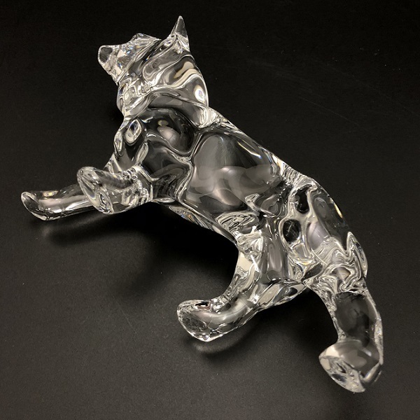 フィギュリン バカラ クリスタル 大型犬 犬 Baccarat 干支 置物 - 美品