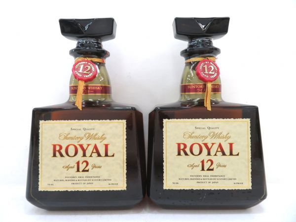 豊富な，格安 【千葉県内限定】古酒 2本セット SUNTORY WHISKY サントリー ウイスキー ROYAL ローヤル 12年 白 国産 700ml 43% 箱×1 未開栓 Z38788sN-M
