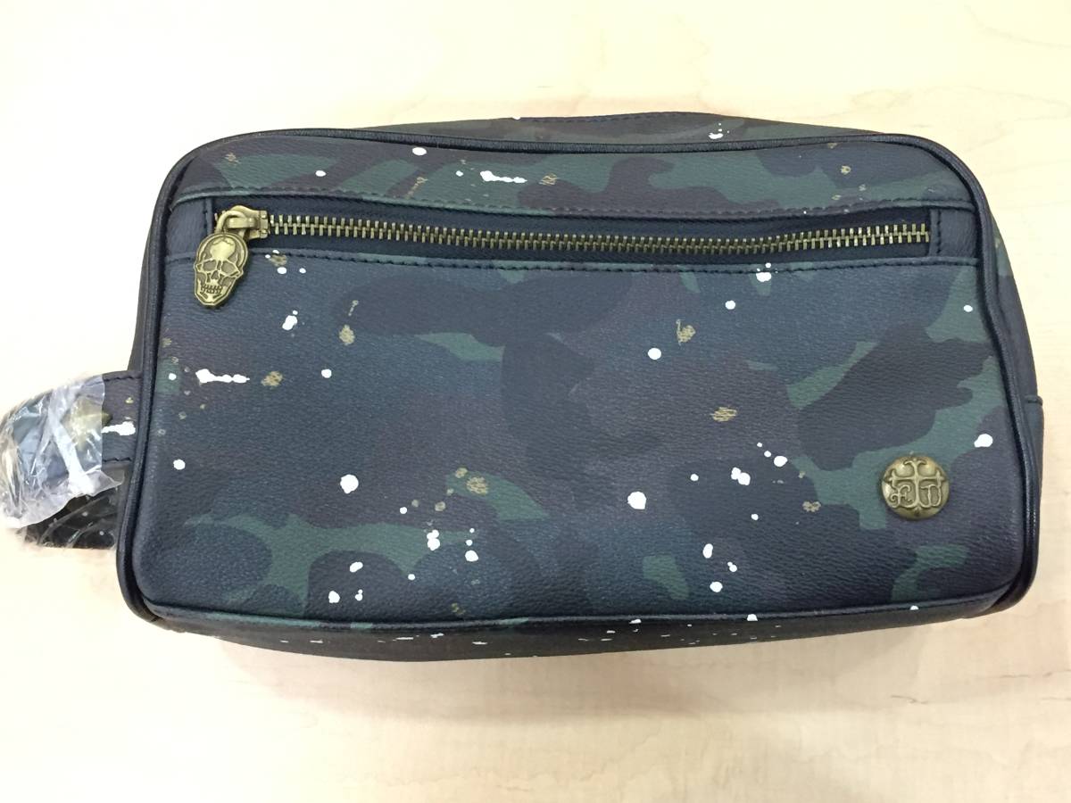2996☆Ed Hardy エドハーディー セカンドバッグ 迷彩柄 グリーン系 