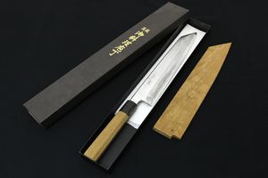 高鳳 和包丁 鈴木商事 黒檀柄 さや付き 本焼 柳刃 未使用
