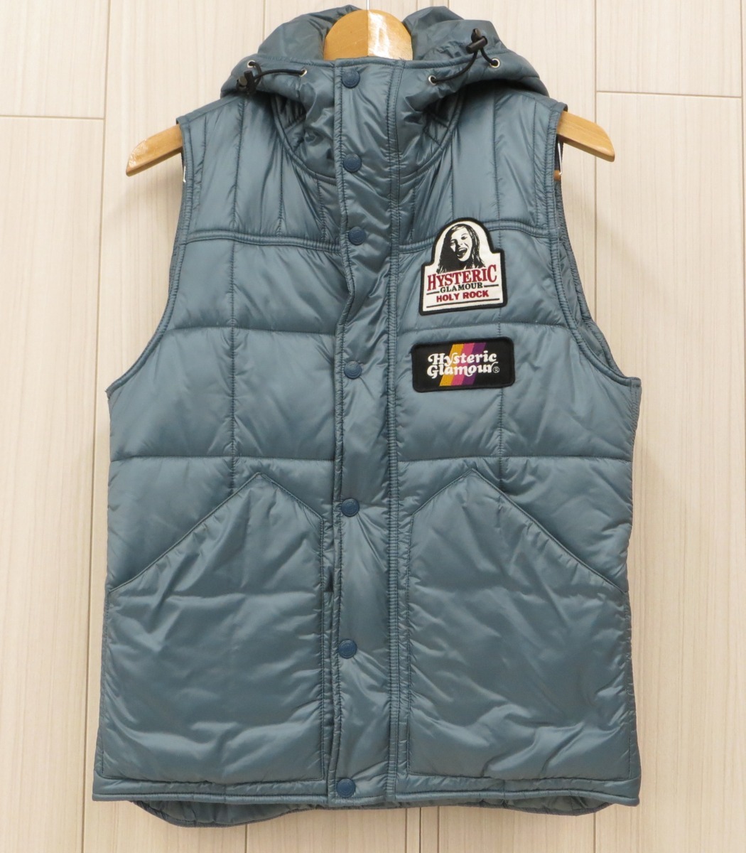 ☆【中古】HYSTERIC GLAMOUR 中綿ベスト サイズ:M サックスブルー