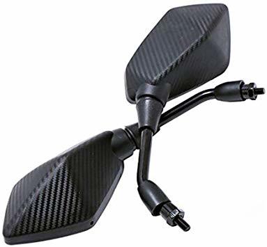  ブラック 8mmミラー(ブラックB) バイクミラー 汎用バイクミラー バイクミラー8mm正ネジ 左右2本セット ブラックB_1