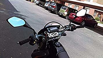  ブラック 8mmミラー(ブラックB) バイクミラー 汎用バイクミラー バイクミラー8mm正ネジ 左右2本セット ブラックB_5