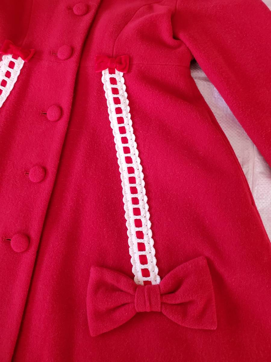 シャーリーテンプル はしごリボンコート 150 赤(ジャンパー、ブルゾン  