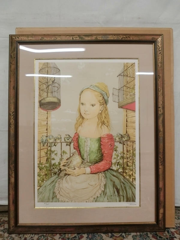 藤田嗣治 - 絵画買取・販売 :: | シバヤマ 藤田嗣治「鳩と少女