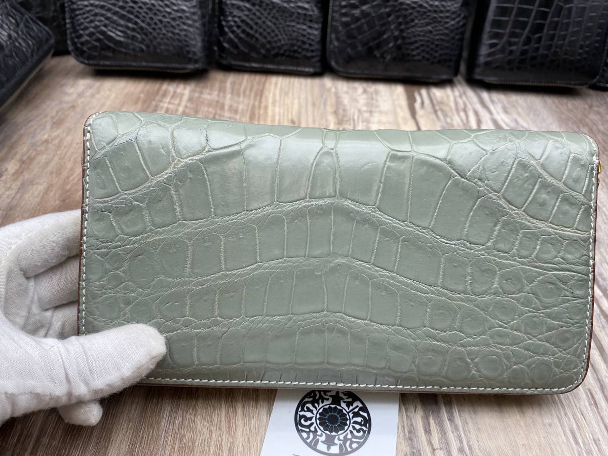 センター取り クロコダイル 長財布 ワニ革 クロコダイルレザー本物 本 
