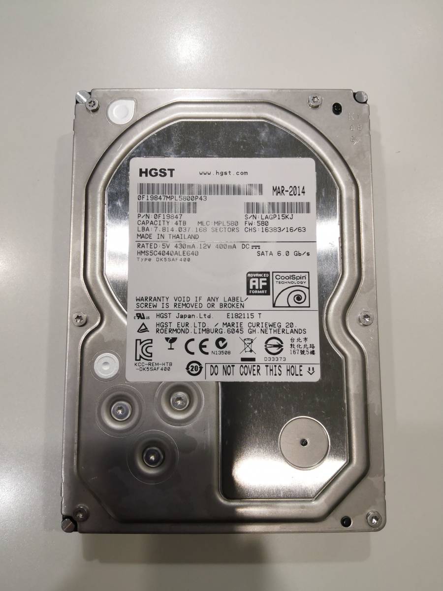 安い購入 HGST 4TB HDD SATA 6.0Gb/s 3.5インチハードディスク エラー