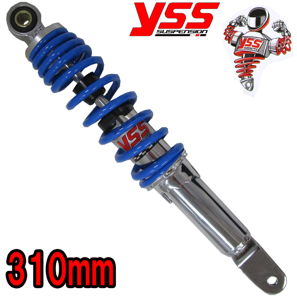 YSS リアサスペンション 310mm クローム/ブルー DIO ZX 【OD220-310P