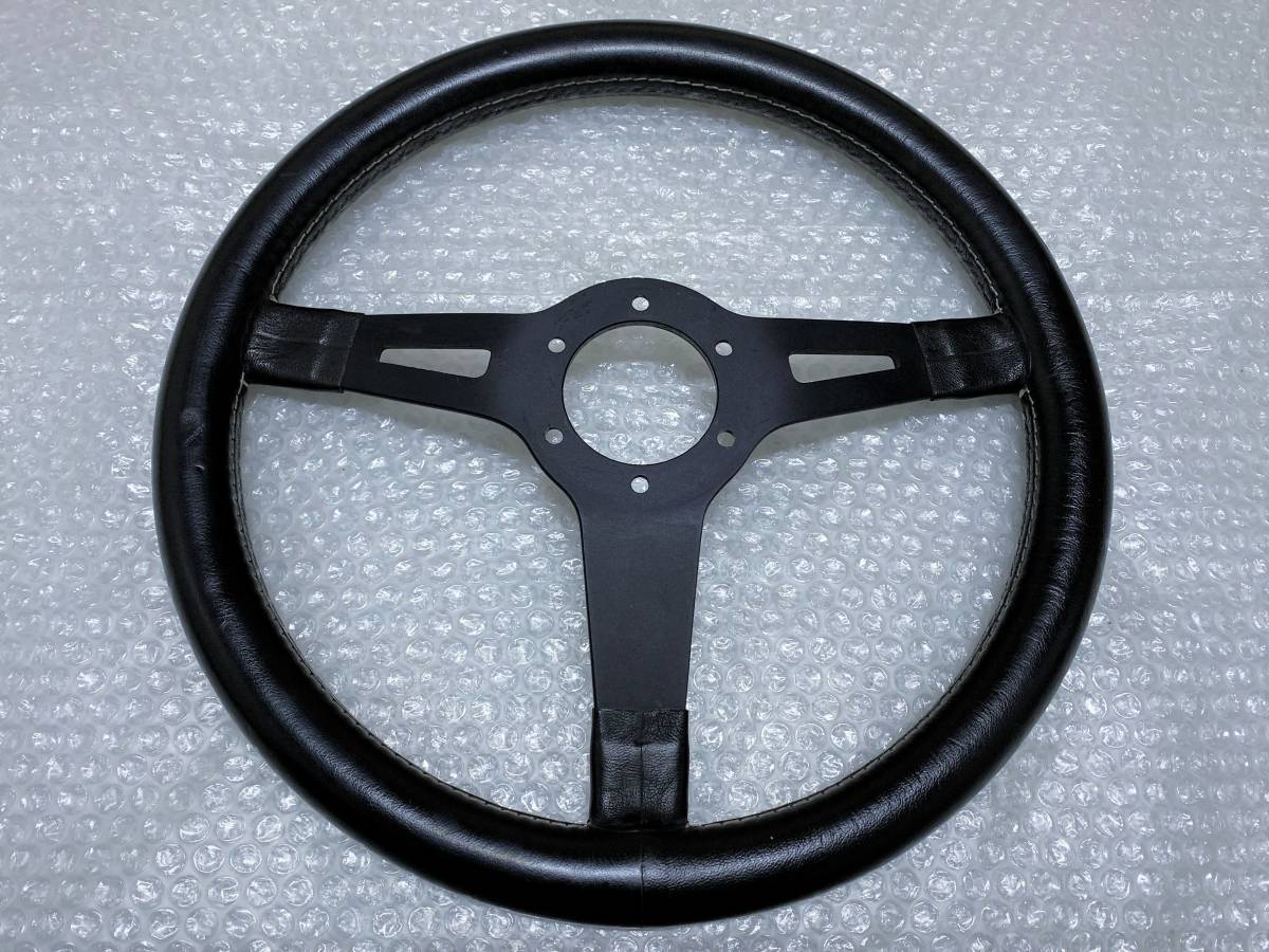 美品♪ 当時物 ABARTH アバルト レザー ステアリング ブラック 35パイ 