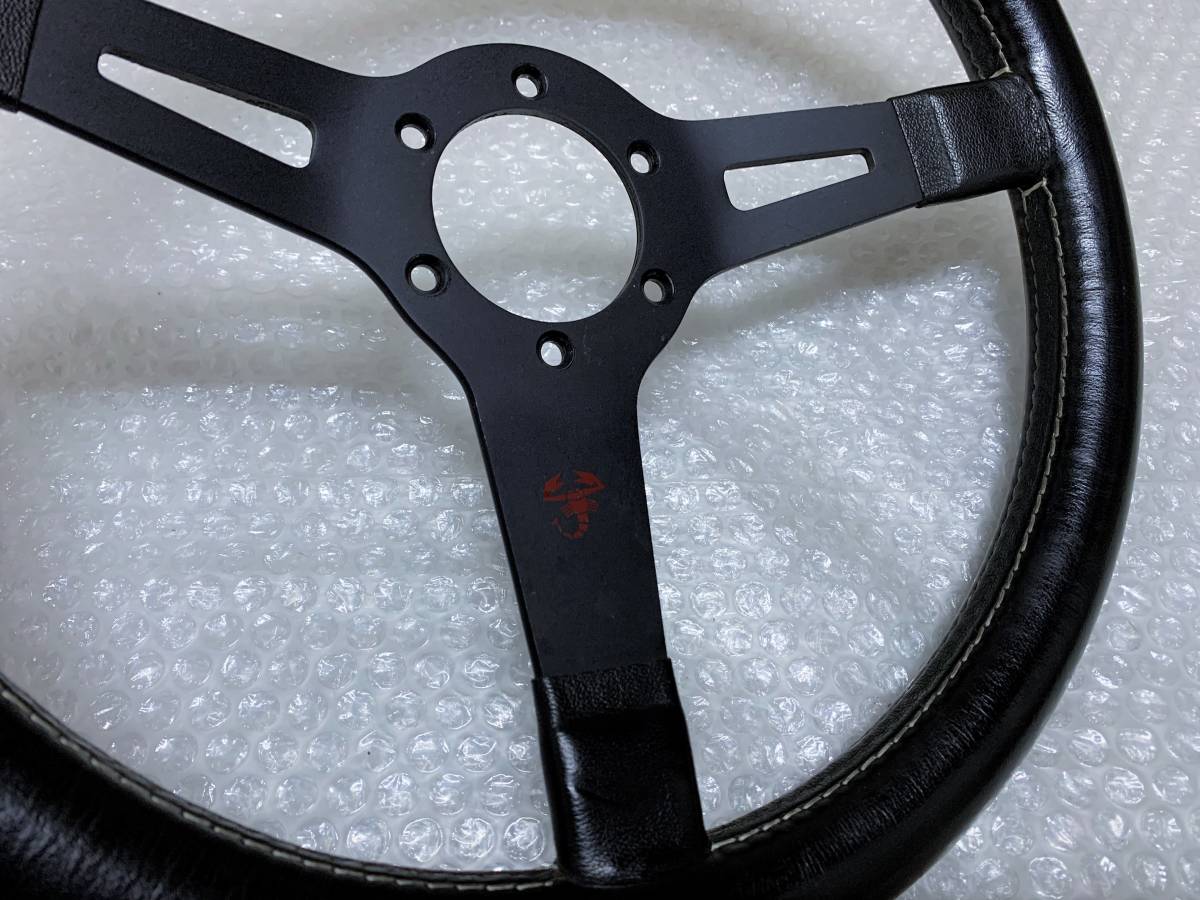 美品♪ 当時物 ABARTH アバルト レザー ステアリング ブラック 35パイ 