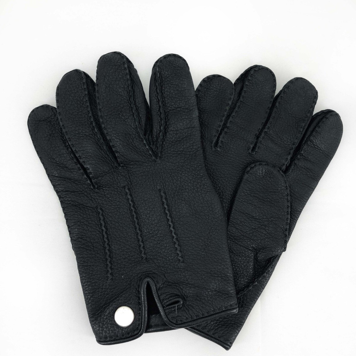 HERMES ブラック レザー手袋 サイズ8 □1円～□HERMES□エルメス□手袋□レザーグローブ□サイズ8(掌回り