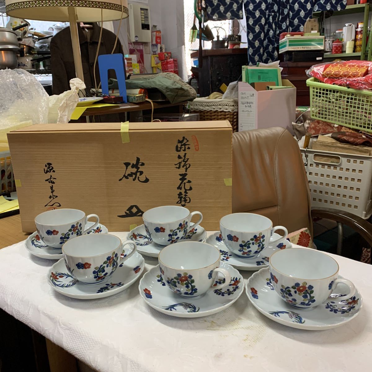品質保証，定番 源右衛門 コーヒーカップ&ソーサー6客セット 有田焼 木箱入