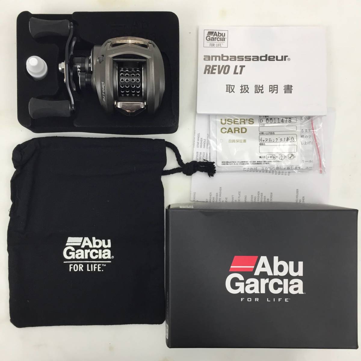 AbuGarcla レボ LT6-L 左ハンドル 6.4:1 箱・袋・取扱説明書有り アブガルシア REVO ベイトリール【中古品】