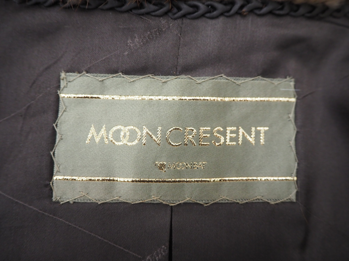 美品【 MOON CRESENT 】￥1000～　シェブロン　襟テーラー　高級毛皮　デミバフミンク◆セミロングコート◆79cm丈/１１号　ブラウン◆G290E MOON \u2013 : Santa Christmas Same-Day