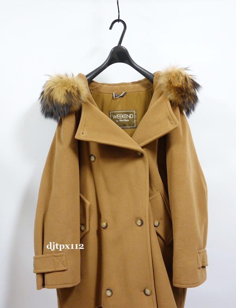 Max Mara*マックスマーラ*WEEKENDファー付き*BIGシルエット フーデッド コート*サイズ40*フードコート*キャメル オーバーサイズ MARA Max マックスマーラ SFILATA ムートン・ファー エクラ公式通販