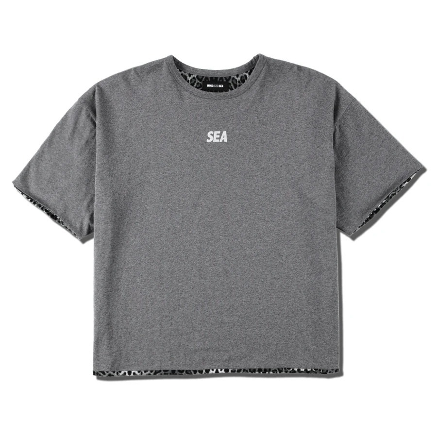 Tシャツ(半袖/袖なし) wind and sea LEOPARD SIBLE CUT-SEWN WIND AND SEA (ウィンダンシー) LEOPARD Riversible CUT-SEWN ロゴ刺繍