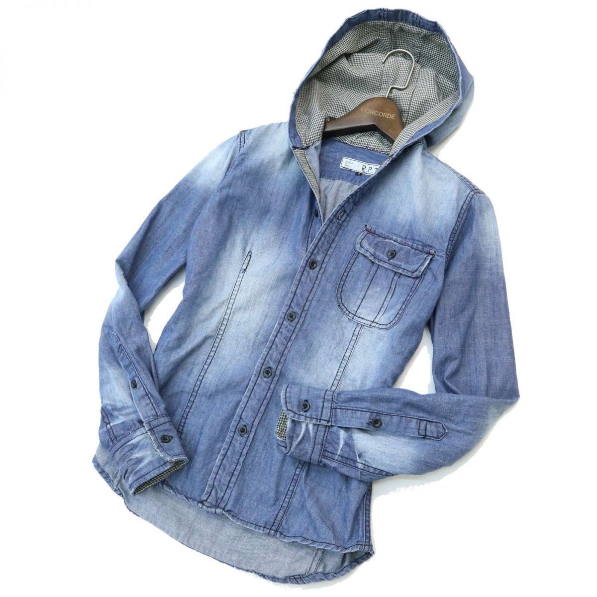 R P T Rupert ルパート 加工 長袖 スリム ワーク デニム シャツ パーカー Sz M メンズ フーディー A1t 2 C 長袖 シャツ 売買されたオークション情報 Yahooの商品情報をアーカイブ公開 オークファン Aucfan Com