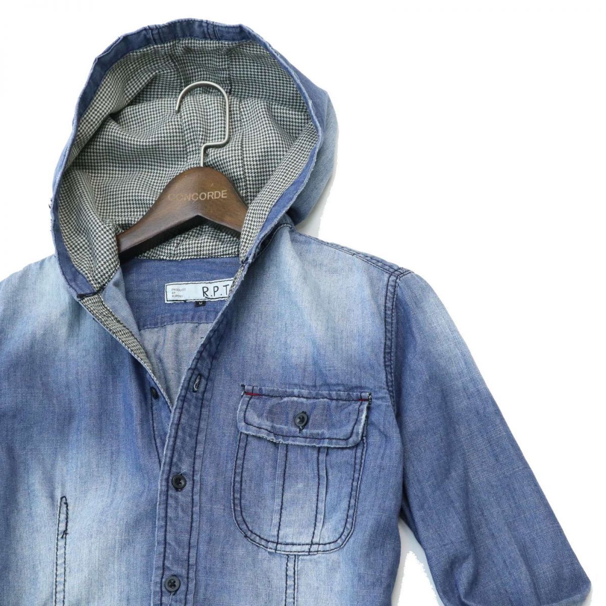 R P T Rupert ルパート 加工 長袖 スリム ワーク デニム シャツ パーカー Sz M メンズ フーディー A1t 2 C 長袖 シャツ 売買されたオークション情報 Yahooの商品情報をアーカイブ公開 オークファン Aucfan Com