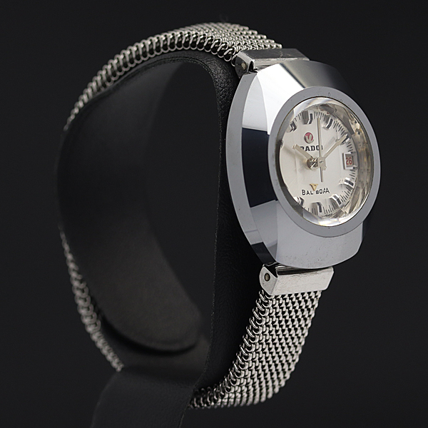 1円☆稼働品【ラドー/RADO】バルボア デイト シルバー文字盤 カット