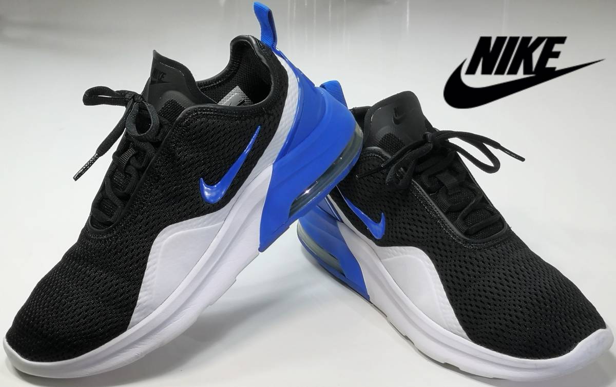 新作，定番人気 超 /メッシュ素材/正規店購入 NIKE AIR MAX MOTION ２ モデル サイズ＝25.0ｃｍ カラー＝ブラック&times;ブルー系(25.0cm)｜売買されたオークション情報、yahooの商品情報をアーカイブ公開 - オークファ 25.0cm