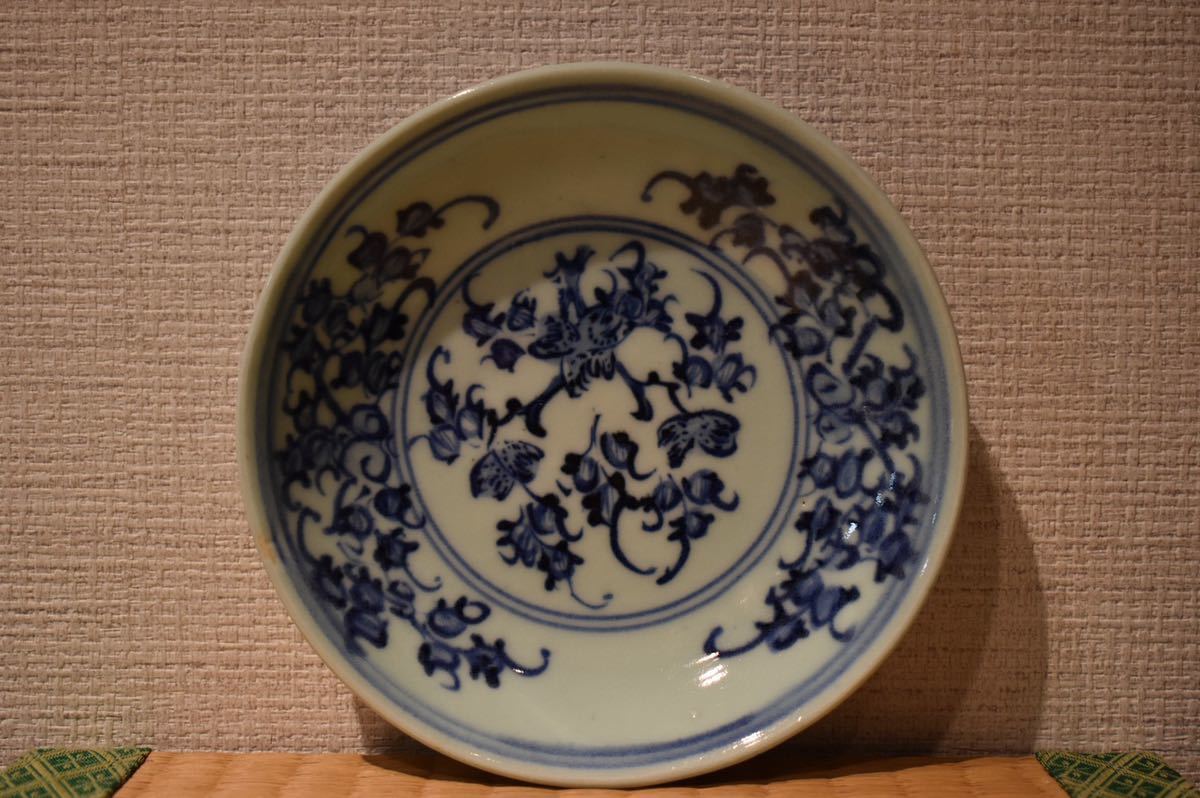GE】Z727【コレクター所蔵品】時代 染付皿5客 /朝鮮美術 中国古玩 青花