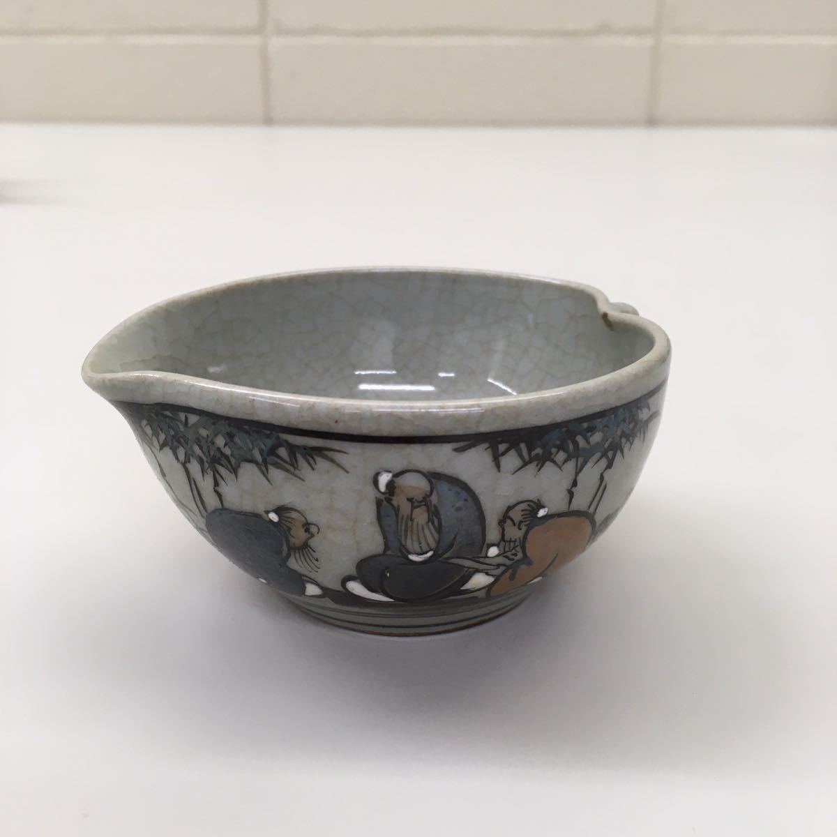 煎茶道具 煎茶器揃 N□九谷焼 長生 得山堂小さめ 宝瓶⁄