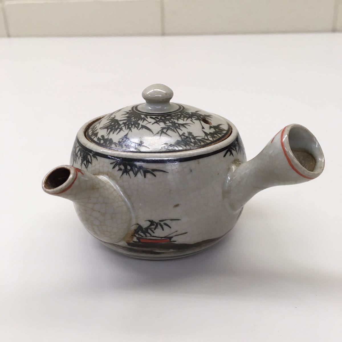 煎茶道具 煎茶器揃 N□九谷焼 長生 得山堂小さめ 宝瓶⁄