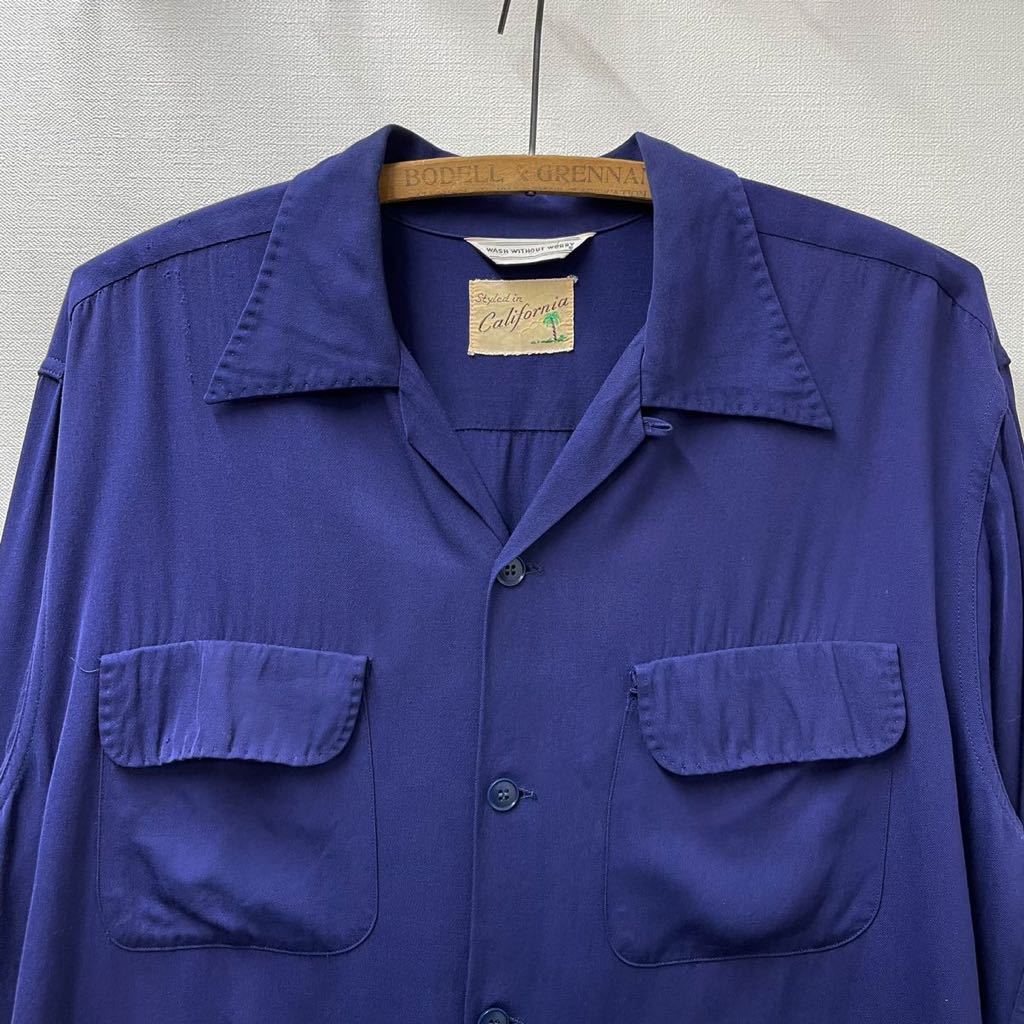 50s ヴィンテージ ロカビリー シャツ オープンカラーシャツ 希少 50s