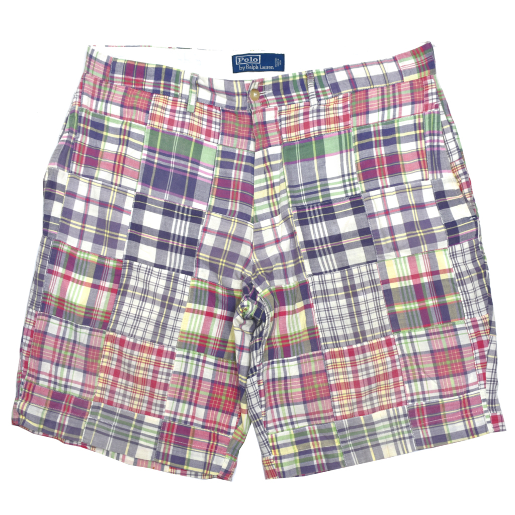90s オールド POLO by Ralph Lauren ラルフローレン インドマドラス パッチワーク ショートパンツ size.35