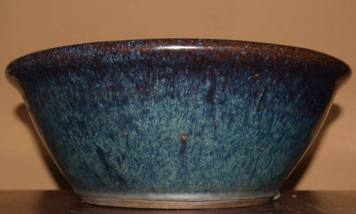 中国古盆器＜清代・海鼠釉窯変・実用性・発色抜群・時代乗り満点