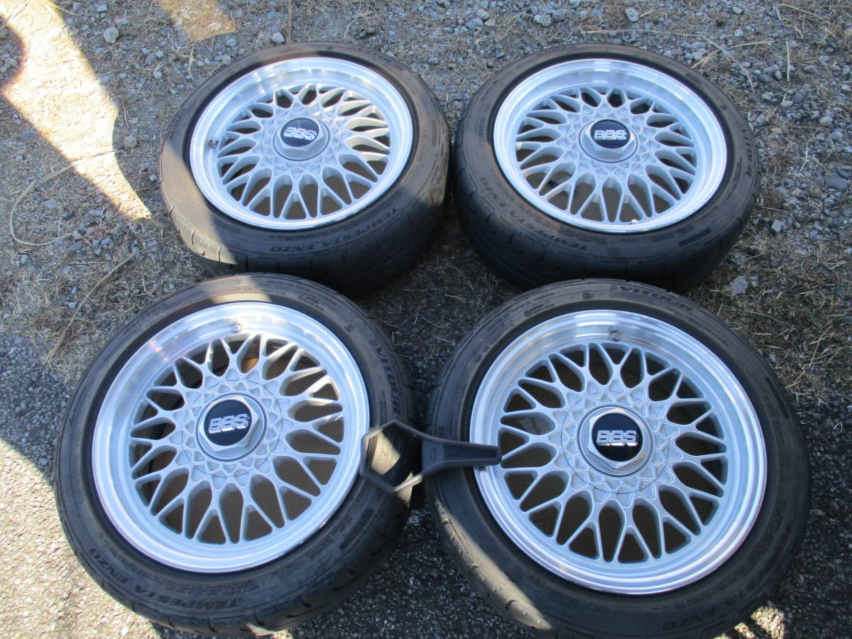 Kinページ① 希少！！4穴 BBS RG065 日産純正キャップ回し付 6Jx15+40 114.3-4H 165