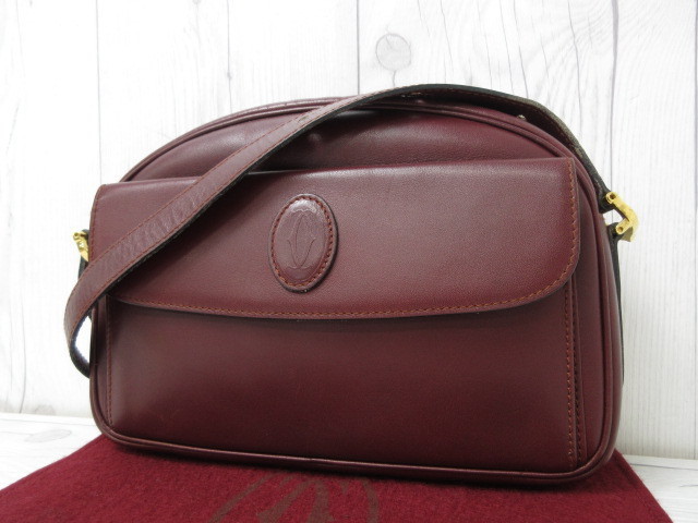 美品 Cartier カルティエ ハンド バッグ ショルダーバッグ レザー